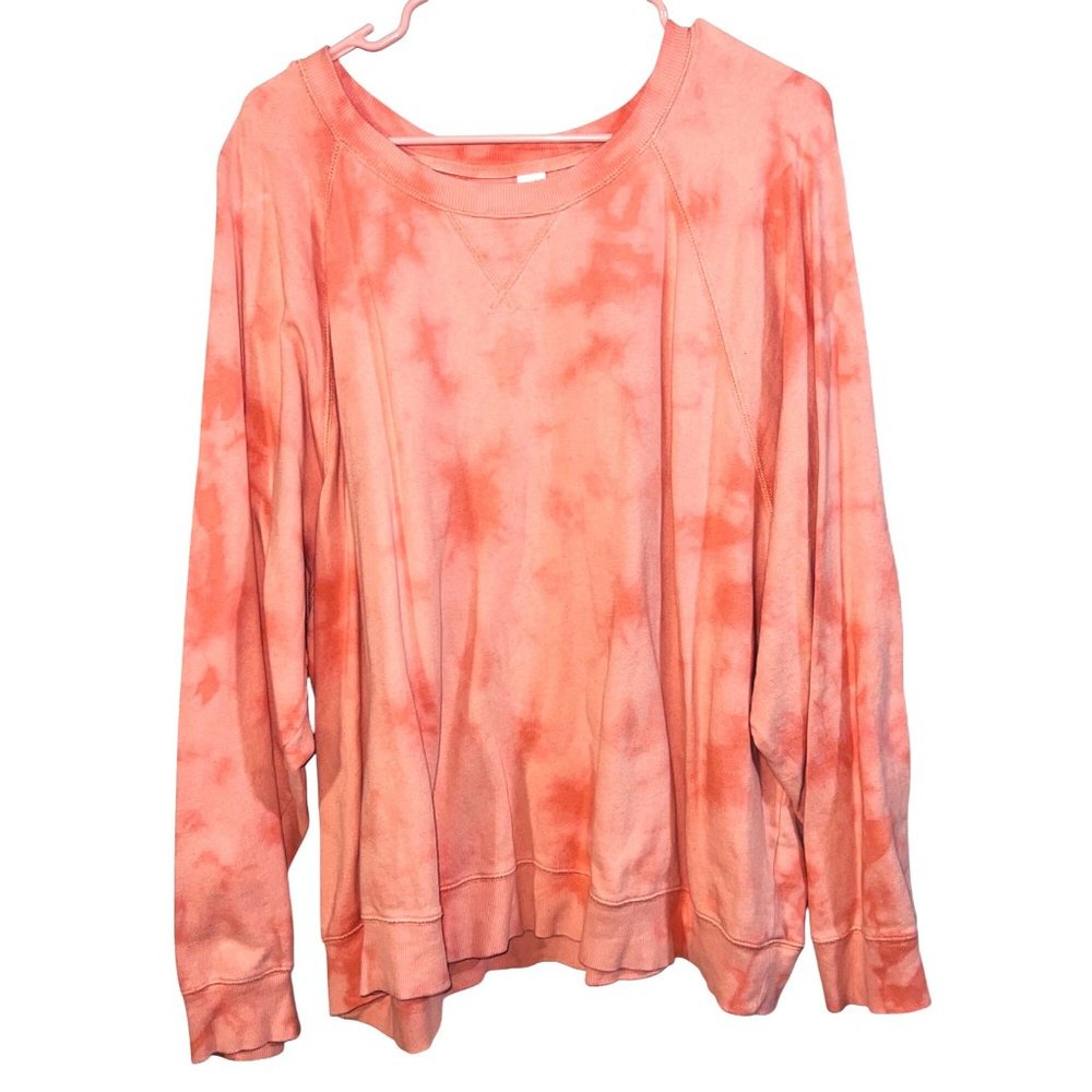 Old Navy XXL Tie-Dye Coral Long Sleeve Crewneck Sweatshirt